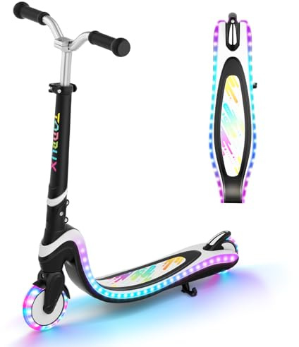 TONBUX Roller Kinder für 3–12 Jahre, Kinderroller mit Cool Beleuchteten Deck und PU-Rädern, 3-Stufig Höhenverstellbarer Scooter mit Ständer, Leicht Roller Kinder 3 Jahre