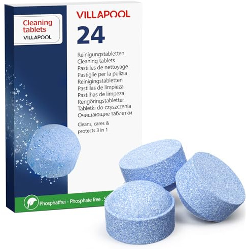 24 x 3-phase coffee machine cleaning tablets. Compatible with all Fully Automatic Coffee Machines. Dissolves coffee oils, dirt and residues. Ceaning tablets