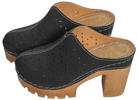Zuecos para mujer, talla grande, zapatos gruesos ahuecados para mujer, retro, puntera gruesa, arrastre fresco, modernos y versátiles, zapatos de exterior para mujer, sandalias de corcho para mujer