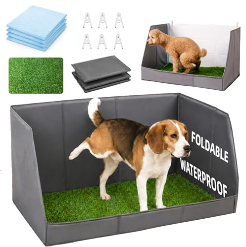 Dog Potty Tray with High Walls and Artificial Grass, 32 x 21x 16