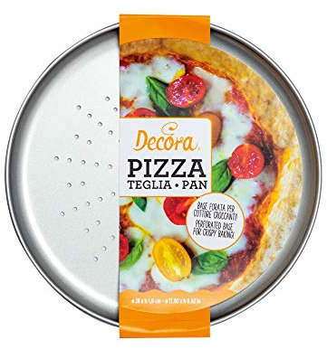 Dream' s Party Stampo Teglia per Piazza o focaccia ø 28 cm - in Metallo con Rivestimento Antiaderente di Alta qualità e con Base Forata per cotture croccanti - Perfetto per Realizzare pizze e focacce