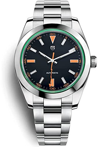 Pagani Design Mechanische Uhr Herren Luxus Automatikuhr Wasserdicht 100 Zeiger NH35A Edelstahl beschichtet Saphirglas Mechanische Uhr 40 mm 1733 (Schwarz)