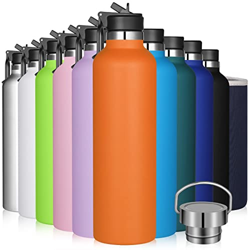 GeeRic Bouteille d'eau en Acier Inoxydable Bouche Large, Bouteille d'eau en métal à Double Paroi Isotherme sous Vide, 12 Heures Chaudes et 24 Heures Froides