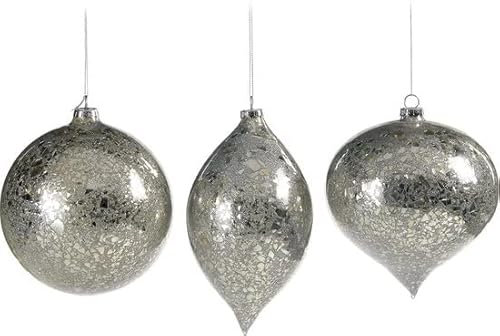 Goodwill Christbaumkugel-Weihnachtsanhänger Glas Silber H 15 cm Achtung: Preis pro Stück