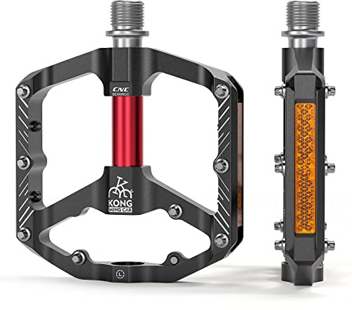 Mountain Bike Pedals with 3 Seal Bearing - 9/16 MTB Pedals Platform Lightweight - Non-Slip Bicycle Pedals for BMX MTB