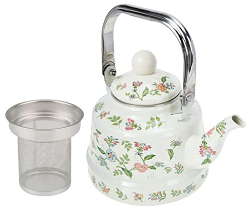 Bollitore da Tè Smaltato 1, 7 per Fornello a Gas, Uso Domestico | Adatto per Cucina e Casa, Facile da Usare, Buona Conduzione Termica, Pratico per Tè e Caffè