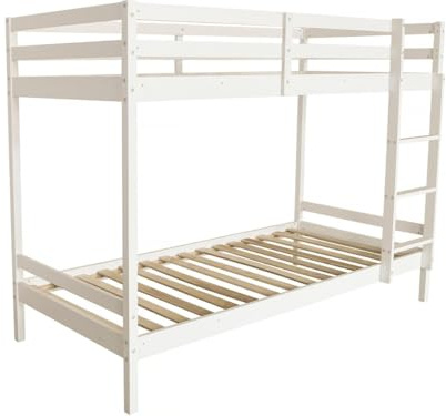 Habitat et Jardin Lit Superposé Bois Enfant Lionel 90 x 190 cm - Blanc