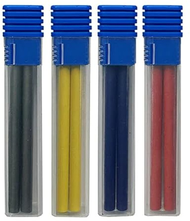 JOMPENS Juego de portaminas de metal de 5,6 mm con clip metálico y 4 minas para construcción, dibujo, manualidades, bocetos de arte (4 colores)