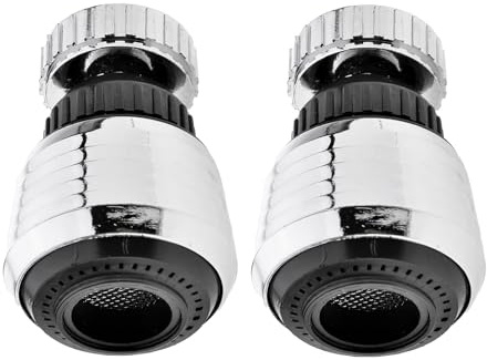 2 Stück Wasserhahn Sieb, Edelstahl Wasserhahn Aufsatz Schwenkbar, Luftsprudler, Perlatoren Luftsprudler mit Adaptern, Wasserhähne Sieb für Brause Küche Bad Aufsatz (Silber)