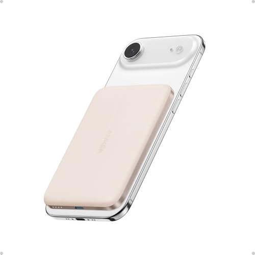 Anker Nano Qi2 Certified Magsafe External Battery 15W Magnetic Ultra-Thin 5000 mAh, Fast, Ergonomic and MagSafe Compatible, Only for iPhone 17 Pro Max/16/15/14
