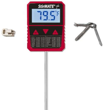 StirMATE Culinary Thermometer – Digital Candy & Deep Fry Stainless Probe with Pot Clip and StirMATE Adapter