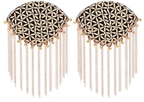 SUPERFINDINGS 2 pièce de Broche D'Épaule à Pompon en Épingle à Épaule Épaulettes Rétro en Strass Épaulettes Punk Détachables