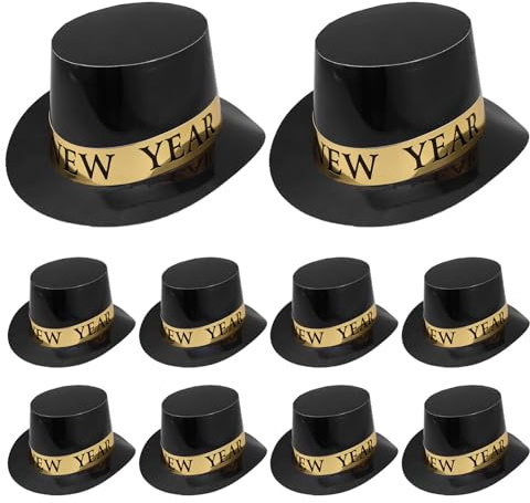 Garneck Sombreros De Copa Feliz Año Dorados 6 Piezas Papel Fiesta Fin De Año Accesorios Para Celebraciones