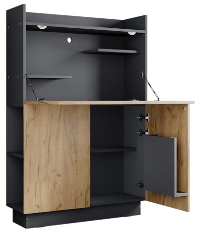 Vicco Sekretär Schreibtisch Alena, Anthrazit, 85 x 27 cm