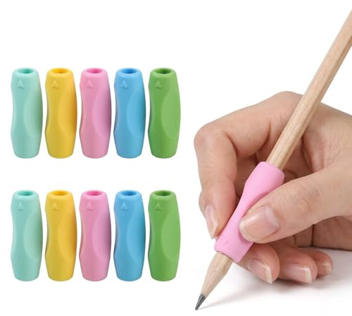 COYUN 10 Pezzi Impugnatura Matita Bambini, Supporto Ergonomico in Silicone per Scrittura Corretta, Matite Triangolari Per Bambini, Gommini Antiscivolo per Matite e Penne, Ideale per Studenti