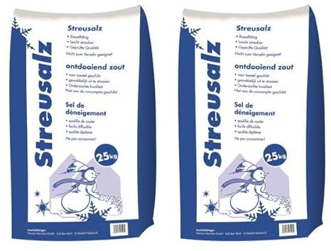 Hamann Streusalz 50 kg (2 x 25 kg) - Langzeitwirkung bei dickeren Eis & Schneeschichten