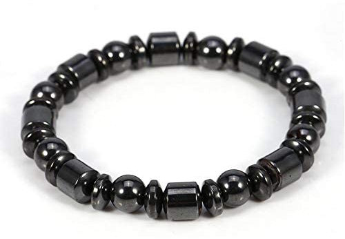 Magnetisches Gewichtsverlust Armband - Gesundheits Titan Stahl Schmuck Mit Schwarzem Stein für Abnehmen und Magnetfeldtherapie (4)