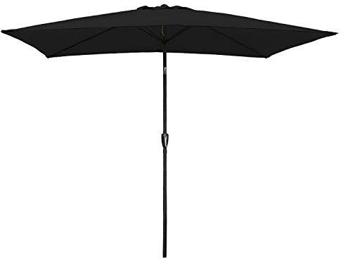 Happy Garden Gerader Sonnenschirm HAPUNA rechteckig 2x3m schwarz mit Kurbel. Gerader Sonnenschirm neigbar.