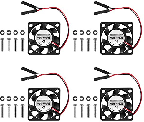 ALMOCN Raspberry Pi Lüfter, Kühlkörper, 3,3 V 5 V, 30 x 30 x 7 mm, Kühlkörper, Trennung zwischen einer oder zwei Schnittstellen, 4 Stück, für Raspberry Pi 4, Pi 3 B+, Pi 3B, Pi 2, Pi B+