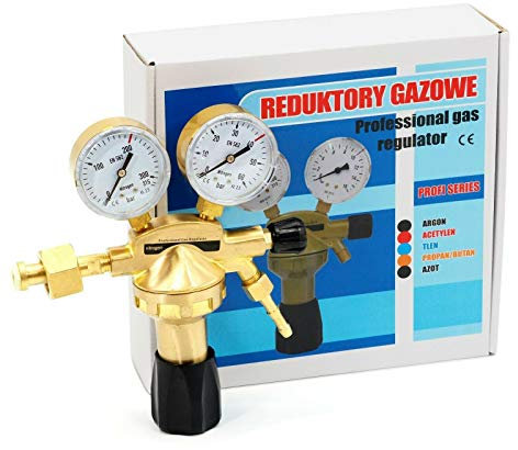 Gasflasche Riduttore di azoto 0-40 Bar Regolatore di pressione Pressione Misuratore di pressione Aria Condizionata 1/4 6,3mm