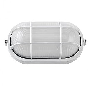 Aplique exterior oval aluminio Apus grande 1xE27 blanco