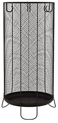 TSTSM Schirmständer Rundes goldenes Schirmständerregal mit hohlem Metallgitter, eigenständiger Gehstockhalter mit rustikalem Eingang für den Innenbereich Home Office im Freien-Black