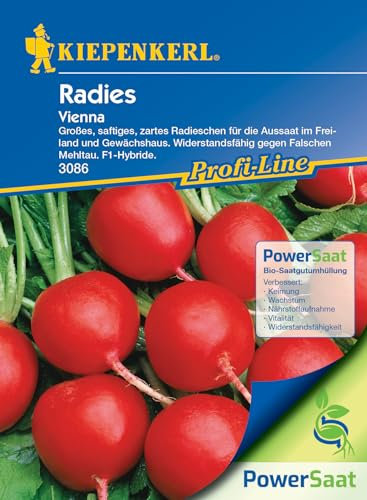 Kiepenkerl Profi-Line Radieschensamen Vienna - PowerSaat Gemüse samen - Radieschen Samen - Gemüsesamen - Saatgut - Pflanzensamen für Freiland - Garten - Balkon - Terrasse - Kübel - Hochbeet
