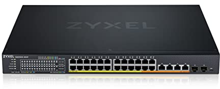 Zyxel Commutateur Ethernet multi-Gigabit PoE 24 ports | Smart-L2+ géré | 20 x PoE+ | 8 x PoE++ @ 700 W | 2 x RJ45 10 G | 2 x 10 G SFP+ | Nebula Cloud en option | Montage en rack [XMG1930-30HP]