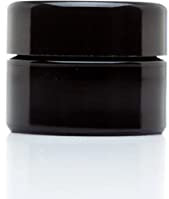 ULTRA JARS Kosmetikdose aus UV-Glas mit schwarzem Schraubverschluss, luftdicht, auslaufsicher, UV-Aufbewahrungsbehälter, nachfüllbarer Topf mit Deckel, 10 ml, 6 Stück