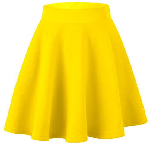Dressever Damen Vielseitige Dehnbaren Casual Rock | Tennisrock;Tanzrock;Basic Minirock;Informell Kleidung;Hohe Taille A-Linie Minirock; Geburtstagskleid;Date-Minirocks