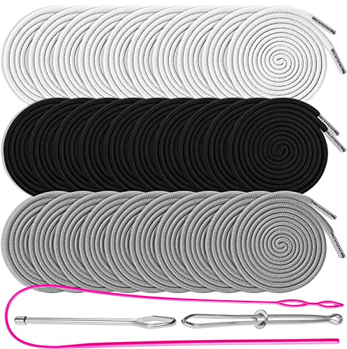 30 Pack Ersatzkordelzug, 51 Zoll Wiederverwendbarer Kordelzug | mit 3 x Einfädlerwerkzeug, für Jogginghosen, Shorts, Hosen, Jacken, Mäntel