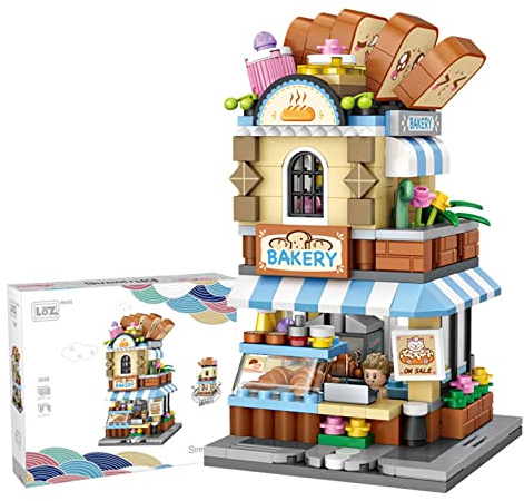 MEIEST Mini City Shop Street View Block Set, Simulation de Construction Collection granulé Bloc Jouet, décoration de la Maison (La Boulangerie)