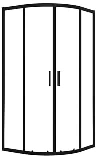 VBChome Cabina de ducha de 80 x 80 x 185 cm, color negro, cuarto de círculo, puerta corredera, mampara de ducha, cristal de seguridad transparente, mampara de ducha, cuarto de círculo, 80 x 80 cm