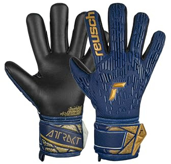 Reusch Torwarthandschuhe Erwachsene | starker Grip, robust & atmungsaktiv | perfekte Passform, für Training & Spiel, geeignet für Kunstrasen & Naturrasen, Größe 7,5-12, Attrakt Freegel Silver