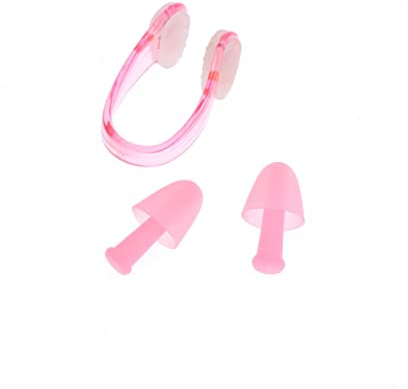 Set Naso e Tappi per Orecchie da Nuoto, Silicone Rosa | Adulti, Tenuta Sigillata, Design Leggero, Uso in Piscina, Stile Fashion