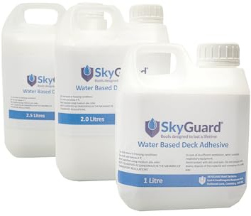 Skyguard Water Based Deck Adhesive for Rubber Roofing (2.5 Kilograms) | Adhesive for Rubber Roofing Felt for Sheds, Garden Rooms, Home Extensions & Garages. Low Odour. Easy to Apply.
