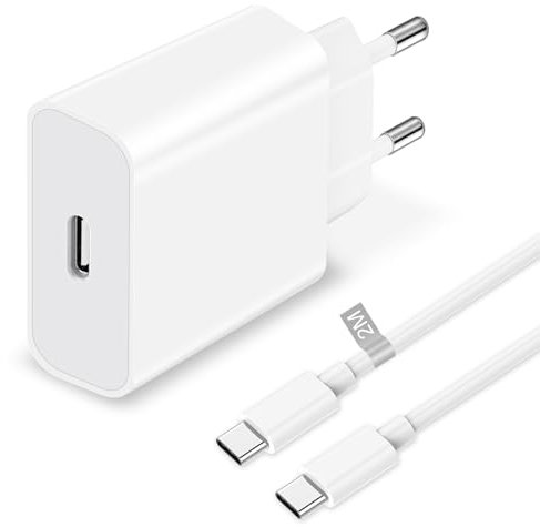 iPad Ladekabel USB C mit Netzteil, 25W USB C Ladegerät mit 2M Schnellladekabel USB C für iPad Pro 12.9/11 2018~2022,iPad Mini 6,iPad Air 5/4, iPad Ladegerät Schnellladegerät USB C Ladestecker Adapter