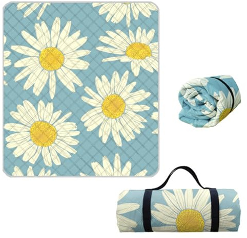 Hayisugal Picknickdecke 200x200 cm Verdickte Stranddecke Sandfrei Wasserdicht Campingdecke Picknickmatte Tragbare Picknickdecke für Strand,Picknick,Wandern,Park,Reisen, Pflanzen I, 200 x 200 cm