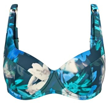 Triumph Summer Fleur WP 01, Bikini Top Damen, Mehrfarbig (Turquoise - Dark Combination), 42
