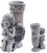 Novaliv Grabschmuck Vase mit Engel 11,5x10x17 cm Grabdekoration wetterfest Grabfigueren Kreuz für Friedhof Grabdeko Kreuz für Grab Gedenkstein Grabstein Deko Grabschmuck Allerheiligen