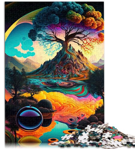 Spielgeschenk Puzzle Psychedelisches Naturpuzzle 1000 Teile für Erwachsene Holzpuzzle Schwierige, Schwere Puzzles für Frauen und Männer 1000 Teile (50 x 75 cm)