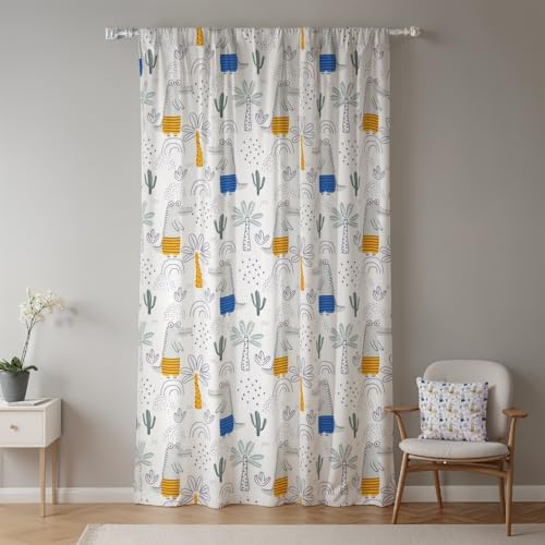ggaimwf Cortina para niños Niños Niñas 1 Panel 107x160cm Cocodrilo Selva Dibujos Animados Cortina Plisada a lápiz Tratamiento de Ventana Cortinas para Bebé Guardería Accesorios para el Dormitorio