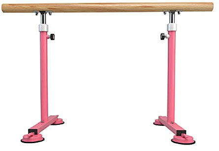 CWCQGH Freistehender Tanzstock, tragbare Ballettstange für Zuhause oder das Studio, für Kinder und Erwachsene, zum Dehnen, Tanztraining,Pink 150CM