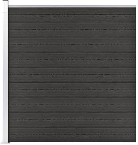Gecheer Pannello di Recinzione in WPC 175x186 cm Grigio,Bordura,da Giardino,da Esterno,P49069