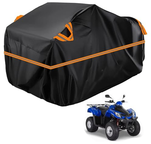 Quad abdeckplane kompatibel mit Kymco MXU 250 2005-2008,210D Allwetter Quad Garage,Regen,Schnee staubdicht,abdeckplane Quad Aufbewahrungstasche (Black orange)