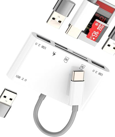 Adaptateur USB C Vers USB(6en1)pour Apple SD Micro SD Lecteur Carte USB OTG 3.0 Adapter Pour iphone 16 15 Pour ipad Compatible Avec Samsung PC Mac Photo Externe TF Mémoire Multiport Charge Accessoire