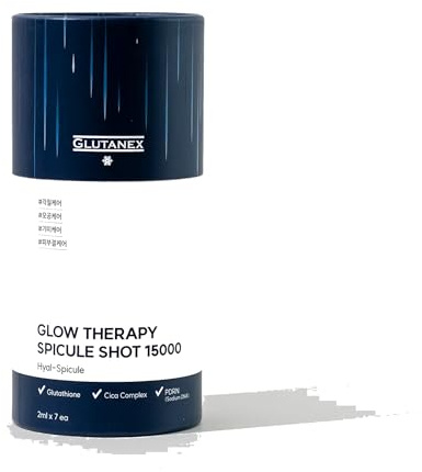 Glutanex Glow Therapy Spicule Shot 15000 – Advanced Home-Care Ampoule with Glutathione, Cica & PDRN for Brightening, Hydration, Skin Renewal, Collagen Boost & Firmness – 2ml x Pre-Measured Doses