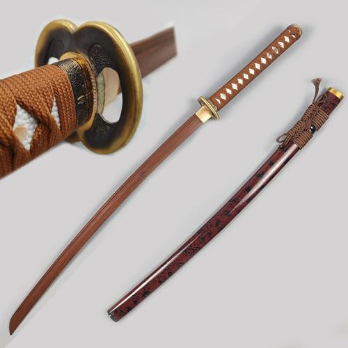 104cm japanisches Katana aus Holz mit Handschutz aus reinem Kupfer,Samurai-Schwert aus natürlichem Ipe-Holz,handgefertigtes Bokken als Geschenk,zur Schaustellung,für Cosplay,Sammlung,Dekoration,Kendo