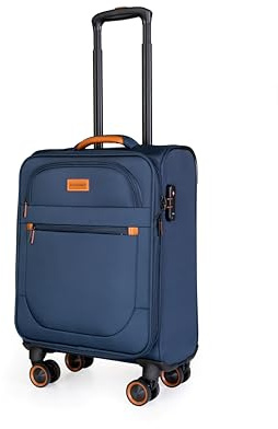 METZELDER Valise Souple Retro Extensible Gros Volume Serrure TSA Garantie 1 an, (Bleu (Navy), S -Cabine - 48L - 55x38x20cm - 2,9kg)