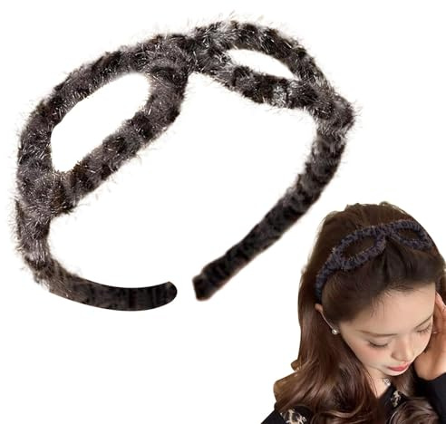 Uozonit Bandeau de maquillage en peluche en forme de lunettes | Bandeau tendance imprimé léopard pour le bain, le maquillage et le sport
